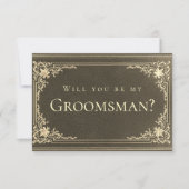 Zwart Gold  Elegant Groomsman-voorstel (Voorkant)