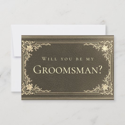 Zwart Gold  Elegant Groomsman-voorstel (Voorkant)
