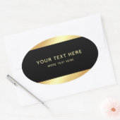 Zwart Gold Elegant Professional Moderne Sjabloon Ovale Sticker (Envelop)