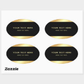 Zwart Gold Elegant Professional Moderne Sjabloon Ovale Sticker (Vel)