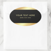 Zwart Gold Elegant Professional Moderne Sjabloon Ovale Sticker (Tas)