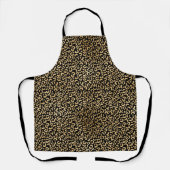 Zwart Gold Glam Leopard Print Schort (Voorkant)