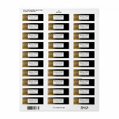 Zwart Gold Glitter Aangepast aangepast adres Etiket (Full Sheet)