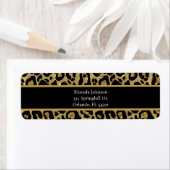Zwart Gold Glitter Leopard Print Animal Print Etiket (Insitu)