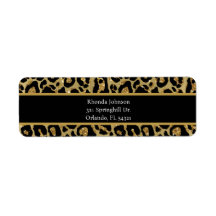 Zwart Gold Glitter Leopard Print Animal Print