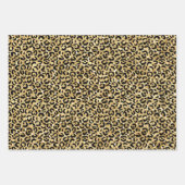 Zwart Gold Glitter Leopard Print Inpakpapier Vel (Voorkant)