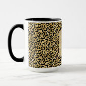 Zwart Gold Glitter Leopard Print    Mok (Links)