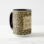 Zwart Gold Glitter Leopard Print    Mok (Voorkant links)
