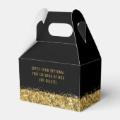 Zwart Gold Glitter Modern Fun Brusscript Aangepast Bedankdoosjes (Achterkant)