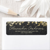 Zwart Gold Glitter Modern Glam Chic Script Label (Insitu)