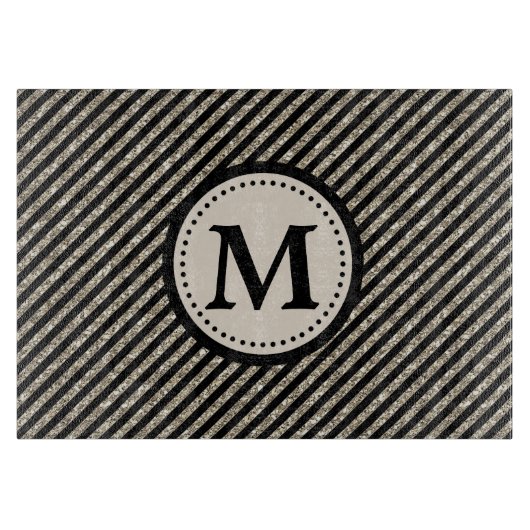 Zwart Gold Glitter Stripe Knipplank Snijplank (Voorkant)