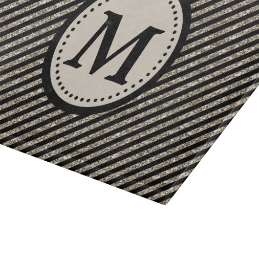 Zwart Gold Glitter Stripe Knipplank Snijplank (Hoek)