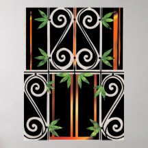 Zwart Gold Green GUANTANAMO Paper Collage