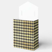 zwart & Gold Harlequin Pattern Bedankdoosjes (Geopend)