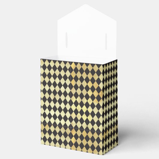  zwart & Gold Harlequin Pattern Bedankdoosjes (Geopend)