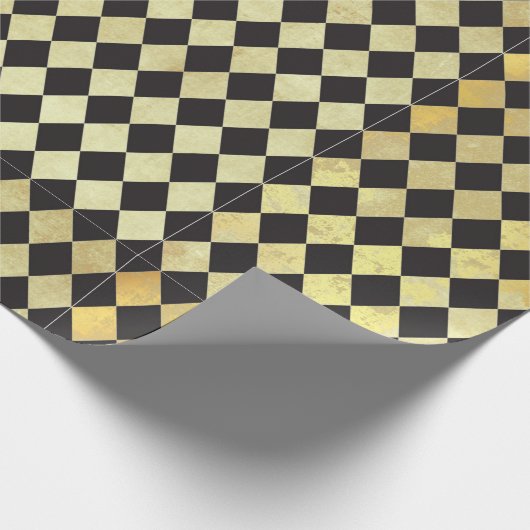 zwart & Gold Harlequin Pattern Cadeaupapier (Hoek)