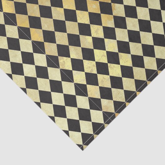 zwart & Gold Harlequin Pattern Tissuepapier (Detail)