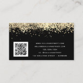 Zwart Gold Holographic Glitter QR Code Visitekaartje (Achterkant)