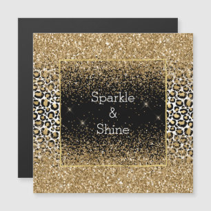 Zwart Gold-leopard afdrukken Glitzy