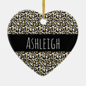 Zwart Gold-leopard afdrukken Keramisch Ornament (Voorkant)