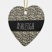 Zwart Gold-leopard afdrukken Keramisch Ornament (Links)