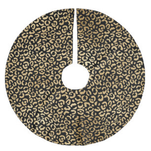 Zwart Gold-leopard afdrukken Kerstboom Rok