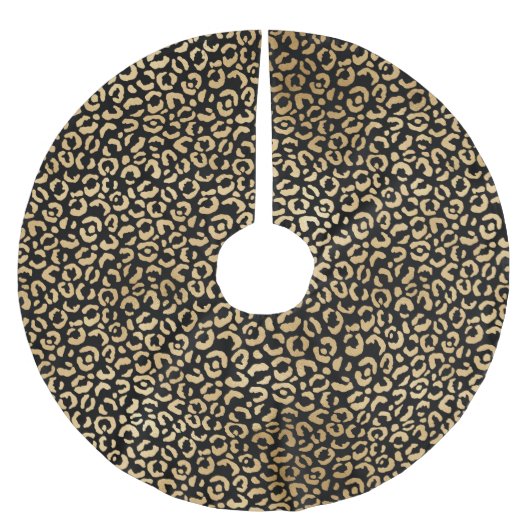 Zwart Gold-leopard afdrukken Kerstboom Rok (Voorkant)