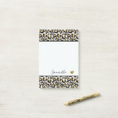 Zwart Gold-leopard afdrukken Post-it® Notes (Op bureau)