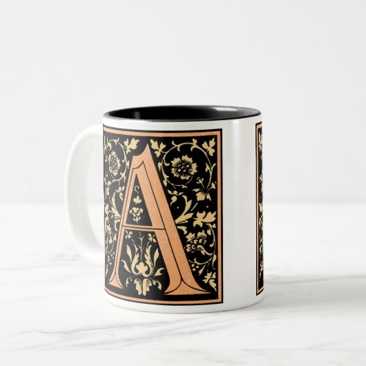 zwart & Gold Letter 'A' - Mok (Voorkant links)