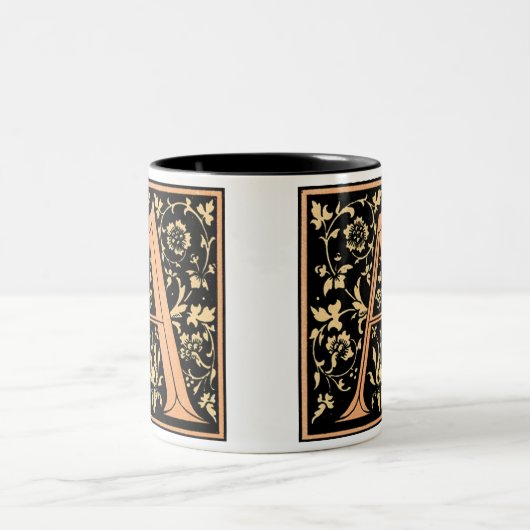 zwart & Gold Letter 'A' - Mok (Center)