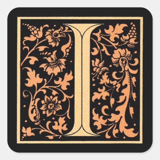 zwart/Gold Letter "I" - Sticker (Voorkant)
