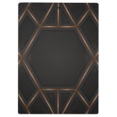 Zwart Gold Luxe Abstract minimaal Klembord (Achterkant)