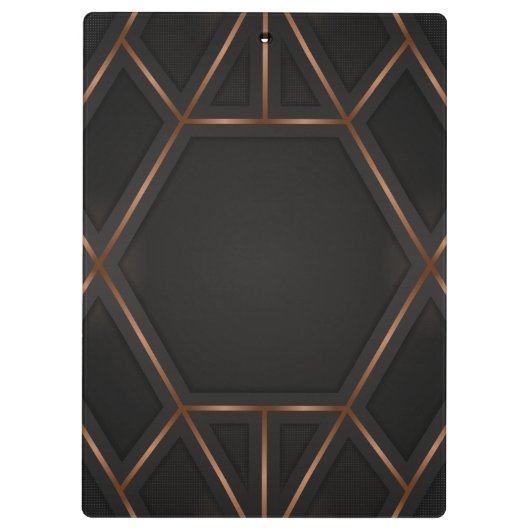 Zwart Gold Luxe Abstract minimaal Klembord (Achterkant)