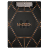 Zwart Gold Luxe Abstract minimaal Klembord (Voorkant)