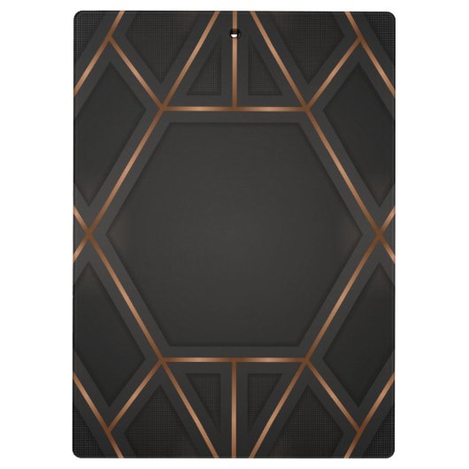 Zwart Gold Luxe Abstract minimaal Klembord (Achterkant)