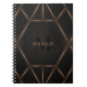 Zwart Gold Luxe Abstract minimaal Notitieboek (Voorkant)