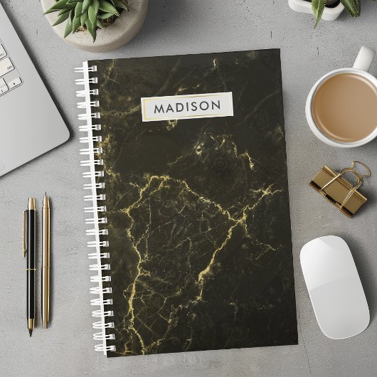 Zwart Gold Marble - Aangepast bedrijf Planner