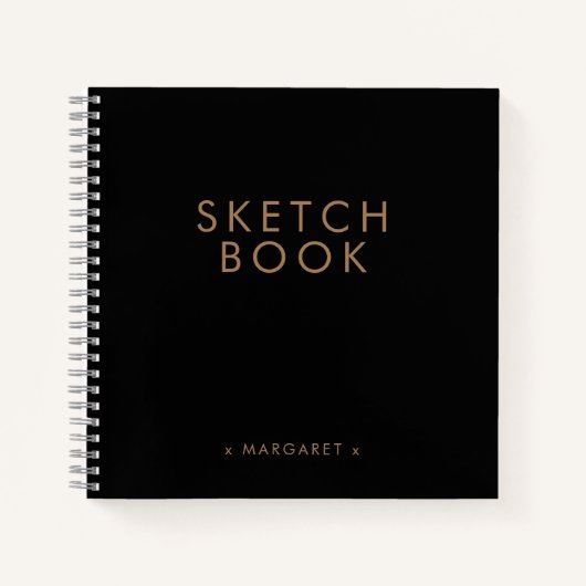 Zwart Gold-minimalistisch speciaal aangepast zakbo Notitieboek (Voorkant)