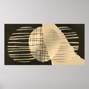 Zwart Gold Modern Abstract afdrukken Poster