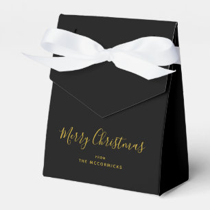 Zwart Gold modern kerstscript op maat Bedankdoosjes