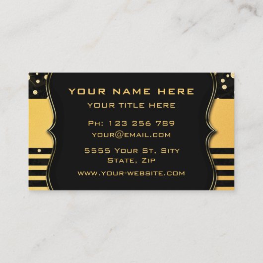 Zwart Gold Modern Professional Visitekaartje (Achterkant)