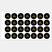 Zwart Gold Modern Script Girly Monogram Naam Labels (Vel)