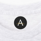 Zwart Gold Modern Script Girly Monogram Naam Labels (Aangebracht)