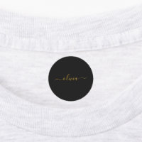 Zwart Gold Modern Script Girly Monogram Naam