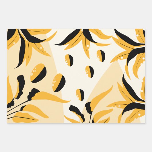 Zwart, Gold Multipattered Inpakpapier Vel (Voorkant)