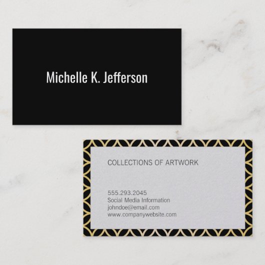 Zwart | Gold Pattern II Visitekaartje (Voorkant / Achterkant)