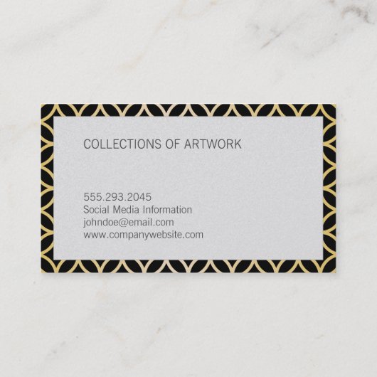 Zwart | Gold Pattern II Visitekaartje (Achterkant)