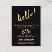 Zwart Gold Roze Hartelijk dank voor sociale media Visitekaartje (Voorkant)