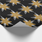 zwart Gold Silver Star-omslagpapier Cadeaupapier (Hoek)