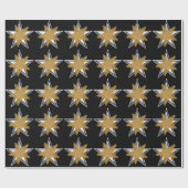 zwart Gold Silver Star-omslagpapier Cadeaupapier (Vlak)